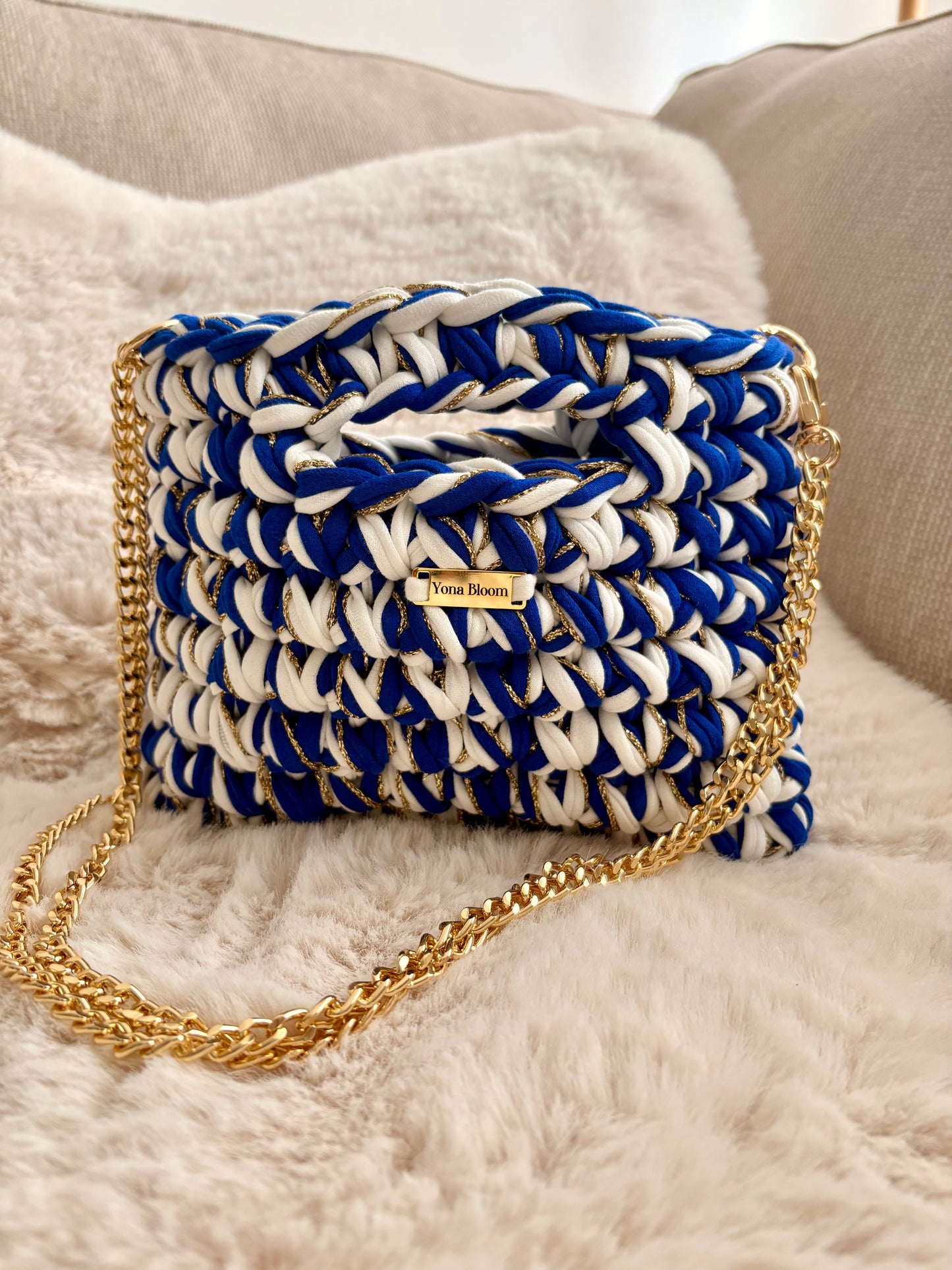 Lina - Bleu/Blanc/Or