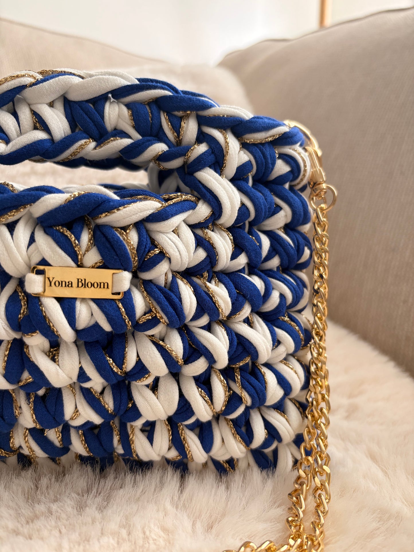 Lina - Bleu/Blanc/Or